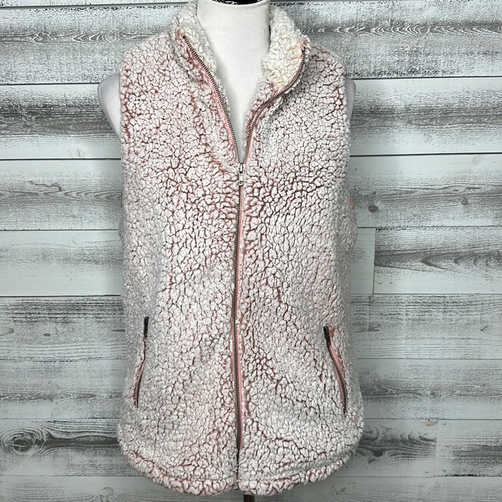 Pink & White fleece Vest